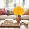 Yellow Artificial Mums Flower Bush – 5-Head Silk Chrysanthemum Faux Spider Mum Flowers with Stems for Wedding Bouquets, Large Floral Arrangements & Home Decor